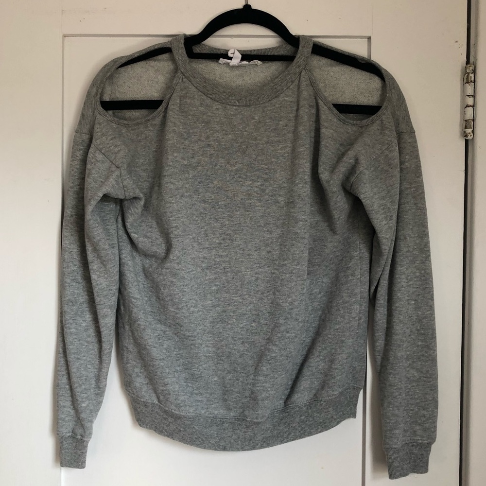 BCBGeneration Cold Shoulder Cut Out Sweatshirt